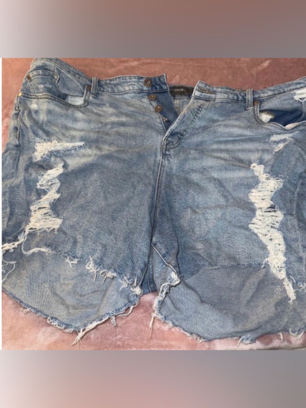 Tried On - High Waist Distressed Denim Shorts